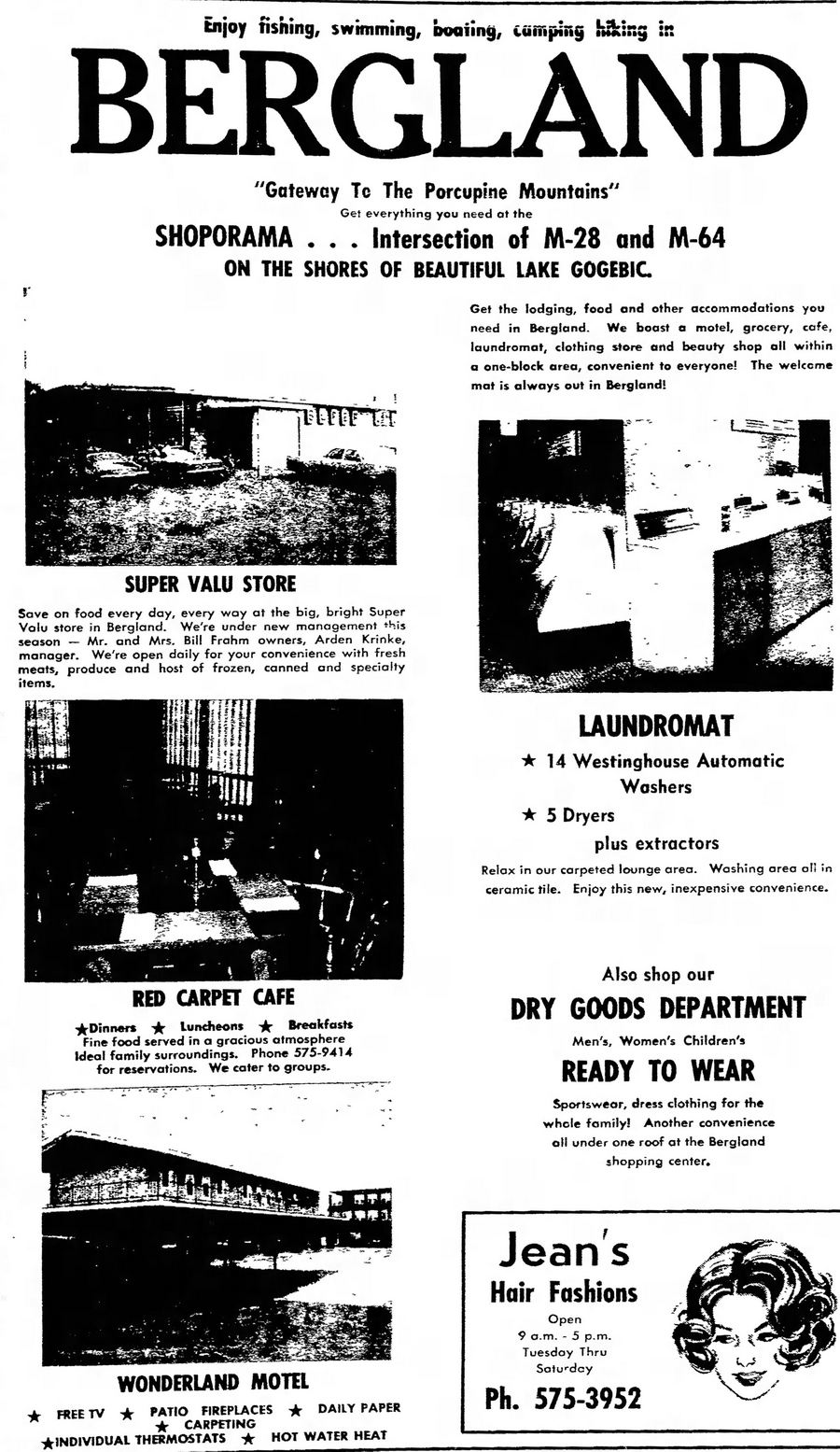 Lake Gogebic Motel (Wonderland Motel) - June 30 1970 Full Page Ad On Bergland